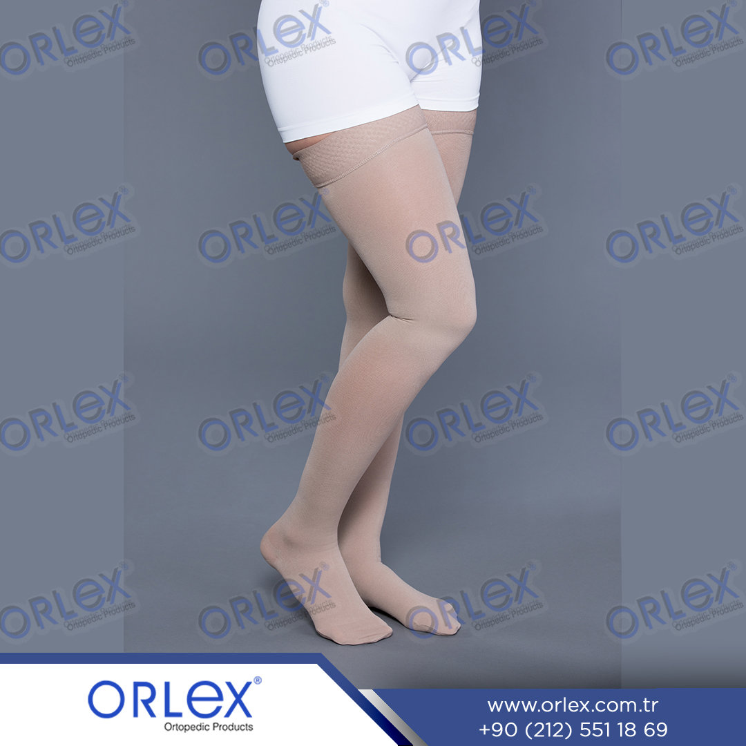 ORLEX DİZ ÜSTÜ SİLİKONLU VARİS ÇORABI